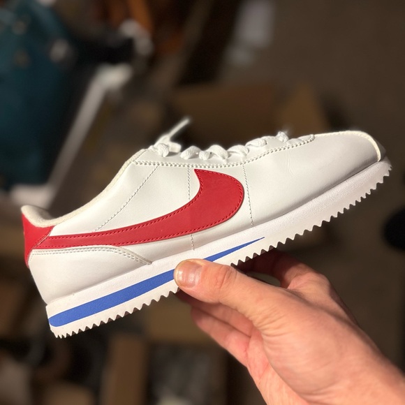 Nike White and Red Cortez Sneakers Forrest Gump Certified Size 9